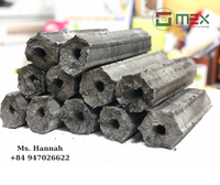 Charbon de bois activé en briquettes de bois dur en gros, prix d'usine, longue durée de combustion, forme hexagonale, 7900J de calories, exportation du Vietnam