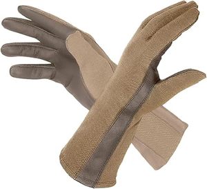 ถุงมือนักบิน Nomex สำหรับนักบินยุทธวิธี สีแทน ดำ และเขียวเซจ สำหรับอุปกรณ์ป้องกันตัว - Product Image 1