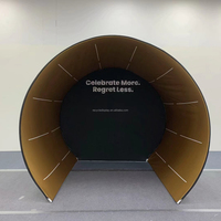 Cabine Photo Tunnel Circulaire 360 avec Lumières LED, Enceinte d'Affichage Tissu Tendue