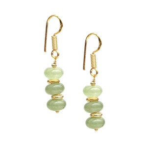 Pendientes colgantes de Prehnita, diseño chapado en oro hecho a mano con cuentas espaciadoras, joyería elegante de piedras preciosas verdes para mujer - Product Image 4