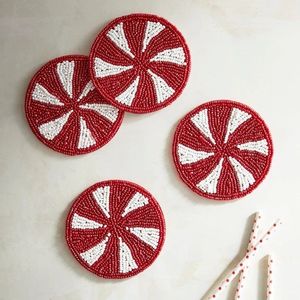 Posavasos de Cuentas de Semillas de Moda, Hecho a Mano, Estilo Artesanal, Posavasos Personalizado con Cuentas, Bordado de Cuentas de Semillas, Patrón Único - Product Image 1