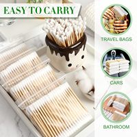 100 pièces de cotons-tiges écologiques à double tête en bois pour le nettoyage du nez et des oreilles, outils de maquillage pour femmes, bâtonnets de coton