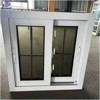 Ventana de Balcón para Casa Norteamericana, Ventanas Corredizas de PVC con Diseño de Rejilla Estilo Francés, Ventana de Doble Vidrio Aislante Acústico de UPVC