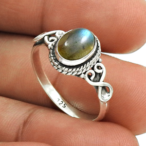 Modern Design Best Quality 925 Sterling Silver Natural <b>Labradorite</b> Gemstone Oval Shape Elegant <b>Ring</b> Bohemian Handmade Jewelry - Product Image 5