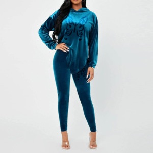 Nouvel arrivage de survêtements en velours 100% coton pour dames Ensemble de jogging confortable et doux Survêtements de meilleure qualité-Options de taille Plus - Product Image 1