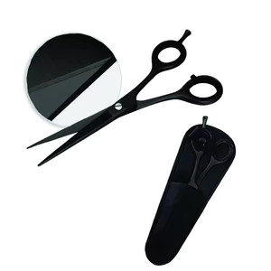 Tijeras de Peluquería Profesionales, Tijeras de Entresacar, Tijeras de Corte para Peluquería, Tijeras de Corte de Pelo para Barbería, Hoja Afilada, Color Negro - Product Image 1