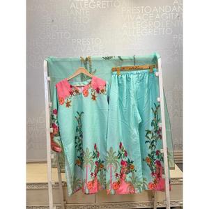 Traje Bohemio de 3 Piezas FUSION LAWN SL00250, Top de Tela Crepé con Mangas Tres Cuartos - Product Image 1