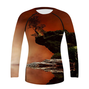 Custom Women <b>Long</b> <b>Sleeve</b> <b>Swimming</b> BJJ Rash Guard Sublimation Sea Compression Short <b>Sleeve</b> Rash Guard - Product Image 2