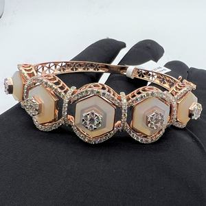 Bracelet à breloques en or blanc jaune 14K 18K pour femme élégante Bracelet à breloques en diamant véritable naturel Bijoux certifiés Anniversaire tendance de luxe - Product Image 4