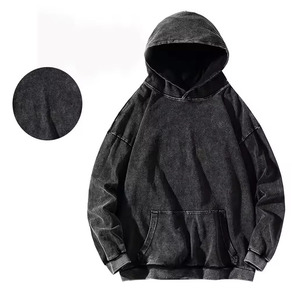 Sweat à capuche tendance pour homme, délavé à l'acide, coupe classique, molleton épais, vintage, streetwear, logo personnalisé, fermeture éclair, 100% coton, séchage rapide - Product Image 4