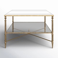 Mesa de Centro de Lujo Moderna y Ecológica con Tapa de Vidrio y Metal Forjado a Mano para Sala de Estar, Muebles para el Hogar M.R. ARTESANÍAS MR-1103