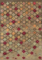 Adiva Jacquard Gewebter >10-teiliger Maschinengefertigter Türkischer Teppich Waschbar Geometrisches Muster Rutschfeste Gummiunterseite Polyester