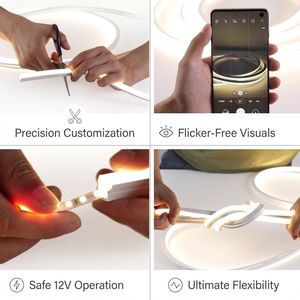 Bande lumineuse LED néon flexible en silicone 12V 1212, 12x12mm, 120 LED/m, 10W/m, CRI90, IP67, blanc <span class=keywords><strong>statique</strong></span> - Product Image 4