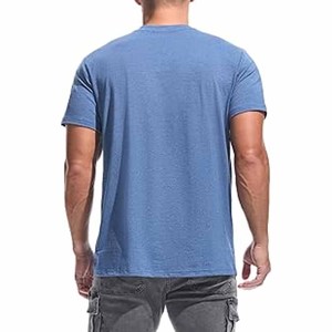 เสื้อยืดคอกลมสำหรับผู้ชายขนาดพลัสไซส์ผ้าฝ้าย100% เรียบคอกลมสำหรับฟิตเนสฟิตเนส - Product Image 5