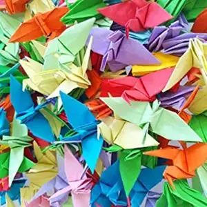 Origami Papieren Kraan Handgemaakte Meerkleurige Papieren Kranen Handgemaakte Feestdecoraties