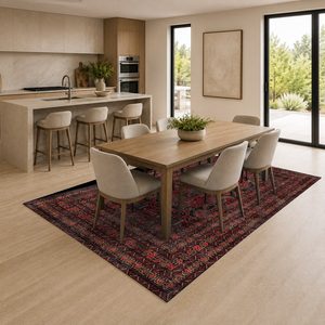 <b>RUGS</b> DEPOT LXDP-0285 Wholesale Black Charcoal Bohemian Persian Digital Printed Machine Washable Chenille Area <b>Rug</b> <b>Non</b> <b>Slip</b> - Product Image 4