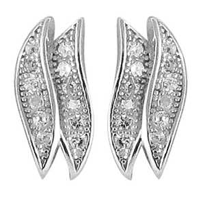 Women's Trendy 925 Silver Cubic Zirconia Stud Earrings 14K 18K <b>Gold</b> Butterfly Flower Shapes Gift Rose <b>Gold</b> Diamond Pearl Accents - Product Image 3