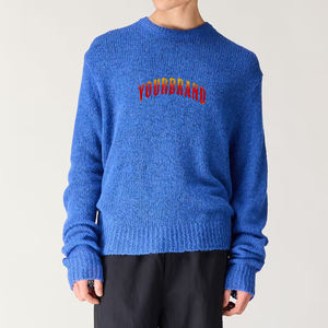 OEM/ODM prix abordable pull à manches longues en tricot de mohair épais pour hommes pull à col rond respirant et chaud pour hommes - Product Image 1