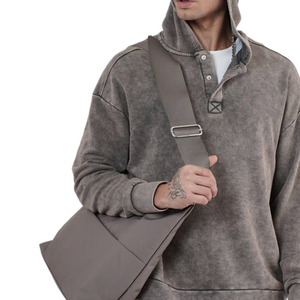 Sweat à capuche zippé pour homme, en molleton épais, imperméable, teint uni, chaud pour l'hiver, décontracté, style streetwear, avec cordon de serrage et poches, 400g, haute qualité - Product Image 3