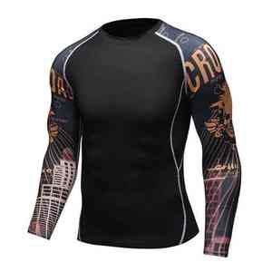 2025 personalizado al por mayor de manga larga logotipo sublimado impreso Spandex Rashguard con protección solar Diseña tu propio equipo MMA venta - Product Image 5