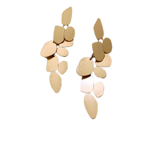 Nueva joyería de moda Primavera novia textura tachuelas pendientes hoja pendiente tendencias 2024 joyería de latón para mujer - Product Image 5