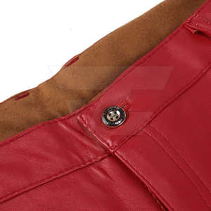 OEM taille haute style décontracté pantalon en cuir de vachette pour hommes à la mode noir Faux pantalon en cuir PU coupe droite en toile - Product Image 2