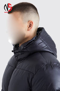 Veste matelassée à capuche haute brillance, coupe-vent et chaude, noire, personnalisable, pour homme, idéale pour l'hiver et les activités de plein air – Meilleure vente - Product Image 3