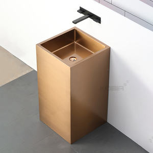 Évier <span class=keywords><strong>d</strong></span>'<span class=keywords><strong>angle</strong></span> simple rond pour salle <span class=keywords><strong>de</strong></span> bain, couleur cuivre, en acier inoxydable, pour évier à linge, SUS 304 - Product Image 6