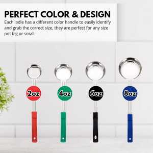 Restaurante y cocina Cucharón medidor para servir Cucharas para servir con control de porciones de acero inoxidable de 4oz para servir y cocinar - Product Image 3