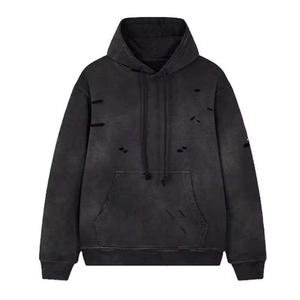 Sudadera con Capucha para Hombre, Corte Regular, Color Sólido, Felpa de Algodón Lavado, Ligera, Estilo Urbano Informal, con Bolsillos, para Invierno - Product Image 5
