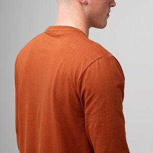 T-shirts pour hommes en jersey vierge, grande taille, logo personnalisé en gros, 100% coton, coupe classique, manches longues, de haute qualité - Product Image 3
