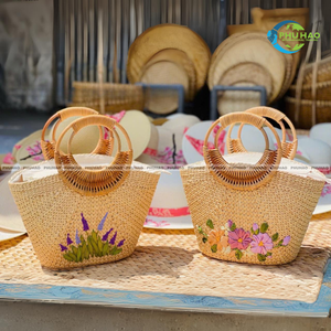 BOLSO DE MANO DE JACINTO DE AGUA Natural Premium Bolsos de mujer con Interior de algodón completo y cremallera OEM/ODM Disponible Artesanía de Vietnam - Product Image 2