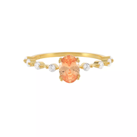 Anillos de Compromiso de diamante para niña y mujer, de Plata de Ley 925, joyería chapada en oro de 18k, anillos de circonia rosa para niña y mujer