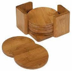 Posavasos de Bambú Natural Personalizable con Reverso de Corcho, Superficie Barnizada, Proceso Láser, Impresión UV, Posavasos de Madera en Blanco para DIY - Product Image 4