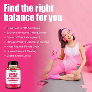 Capsules probiotiques pour l'équilibre hormonal des femmes, soulagement naturel <span class=keywords><strong>de</strong></span> la ménopause, bouffées <span class=keywords><strong>de</strong></span> chaleur, soutien du syndrome prémenstruel, capsules <span class=keywords><strong>de</strong></span> canneberge, <span class=keywords><strong>de</strong></span> dong quai et <span class=keywords><strong>de</strong></span> maca - Product Image 2