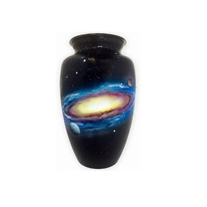 Urne de crémation en aluminium de grande taille pour adultes avec impression d'une belle croix pour cendres humaines en métal, vente en gros sur mesure - Product Image 2