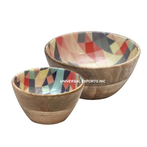 Ensaladera de madera con acabado personalizado, cuenco dulce de mesa de forma redonda, cuenco de Chocolate nuevo de tamaño personalizado - Product Image 4