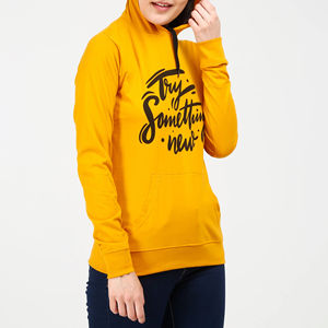 Nouveau à la mode femmes personnalisé posséder votre lettre et Logo impression 100% coton Slim Fit extensible bas à manches longues femmes sweats à capuche - Product Image 3