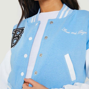 Veste courte tendance pour femmes, manches longues, coupe courte, décontractée, tendance, couleur personnalisée, veste de baseball chaude - Product Image 6