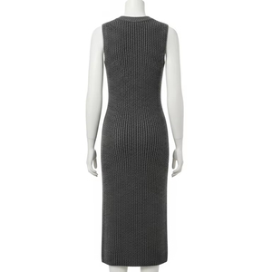 เดรสปาร์ตี้ออกงานแบบทางการของผู้หญิงชุดเดรสผ้าถักเนื้อนิ่มยืดได้แบบแขนกุดดีไซน์แฟชั่น - Product Image 4