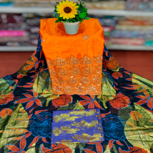 Robe en tissu mousseline jacquard Fransawi Dirac à motif floral et feuillage, style traditionnel somalien, qualité supérieure, modèle 2026, vente chaude - Product Image 1