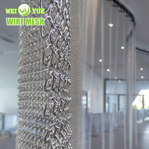 Rideau décoratif en maille métallique d'anneau de cotte de mailles de diviseur d'espace d'acier inoxydable 304 d'usine pour le plafond d'hôtel - Product Image 3