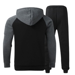 Chándal de entrenamiento de invierno para hombre, ropa deportiva con capucha y cremallera, chándal para correr con patrón sólido, ropa deportiva estampada para hombre - Product Image 6