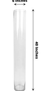 Clear Tall Cylinder Glass Decor <b>Vase</b> for Home/Decor Crystal <b>Vases</b> for Flower <b>Vase</b> Set 3 /<b>Thin</b> Glass <b>Vases</b> As Centrepiece Round - Product Image 5