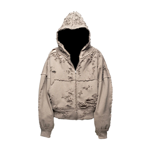 Sweat-shirts à capuche unisexes d'hiver de haute qualité avec fermeture éclair, 100% coton molletonné, poids lourd, impression numérique, coupe classique - Product Image 1