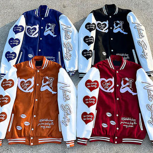 Chaqueta Universitaria de Estilo Urbano para Hombre de Talla Grande, Chaqueta Universitaria con Letras y Logotipo Personalizado, Opción de Venta al por Mayor para Hombre - Product Image 5