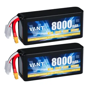 FPV无人机电池6S 8000mAh 22.2V 10C XT60锂离子锂离子21700电池RC电池组，用于RC船车无人机