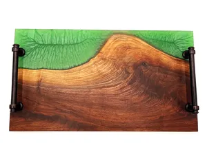 Plateaux en bois de résine polyvalents pour servir des aliments et des boissons pour la maison, les restaurants, utilisation personnalisable, couleur et taille, marque DE-AARTICO, Inde - Product Image 5