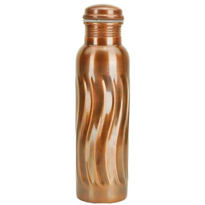 Wholesale 100% Pure Curve Copper 950 ml Eco-Friendly <b>Water</b> <b>Bottle</b> India for Yoga Travelling and <b>Gym</b> - Product Image 2