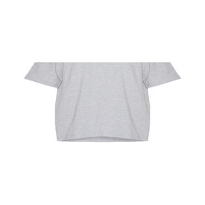 Camiseta de Manga Corta, Holgada, Informal, Ecológica, Transpirable, Talla Grande, de Lona, 100% Algodón Orgánico para Mujer, Color Gris - Product Image 3